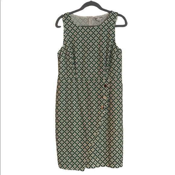 Dresses & Skirts - NWT Tendency Ladies Dress Green Patterned Buttoned Size Large Green White Summer